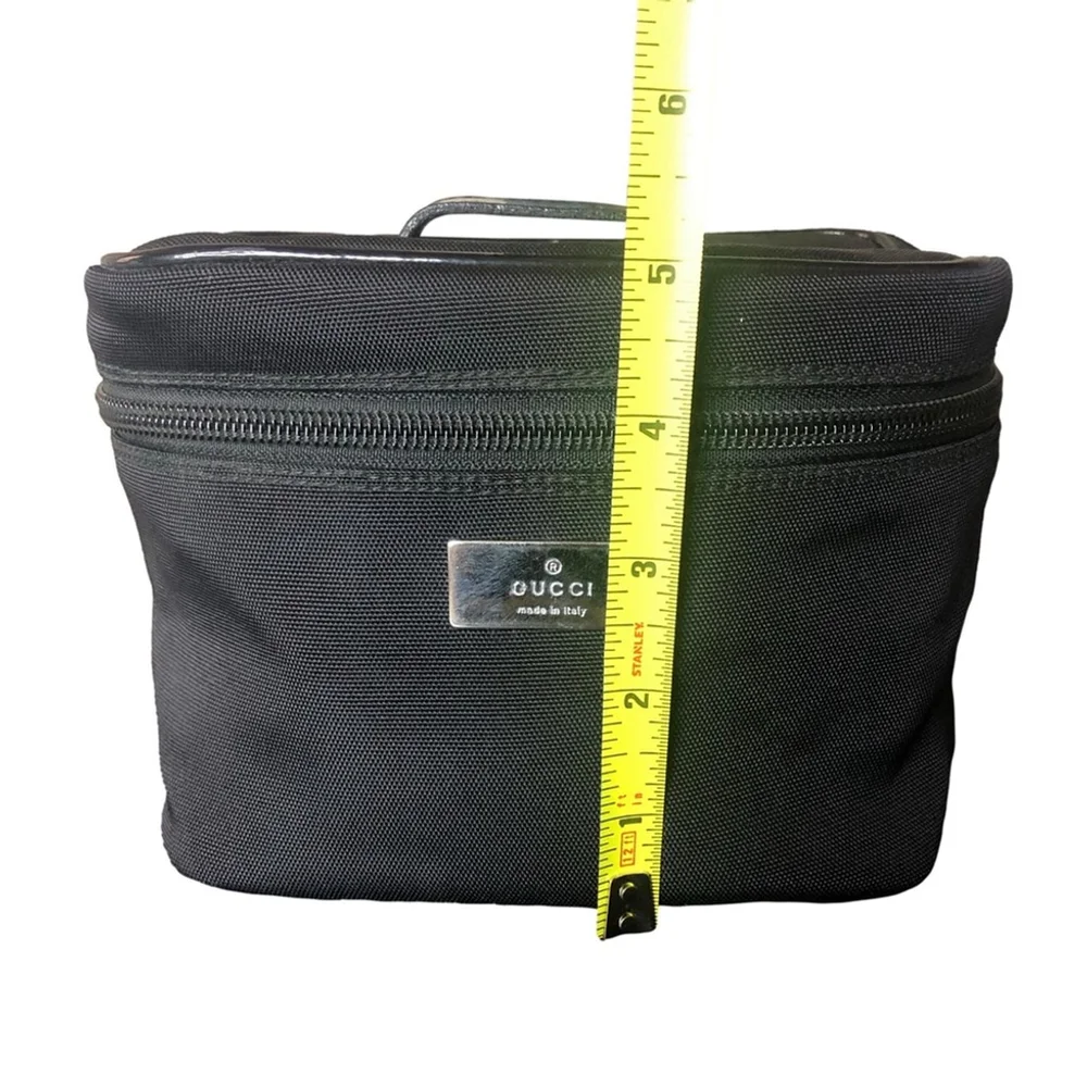 Men GUCCI Black Nylon Toiletry Case Shaving Bag with Leather Top Handle NWOT - Picture 15 of 17